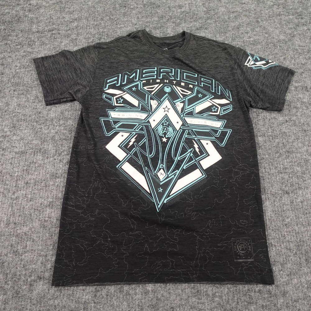 American Fighter Graphic T-shirt Mens Medium Gray‎ Heather Cotton/Polyester MMA